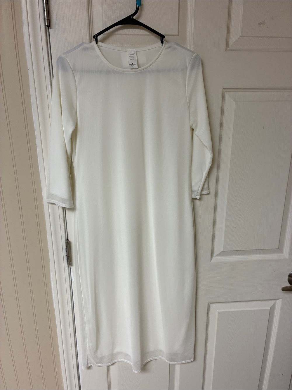 Women's Cream Long Sleeve Midi Dress - Unbranded